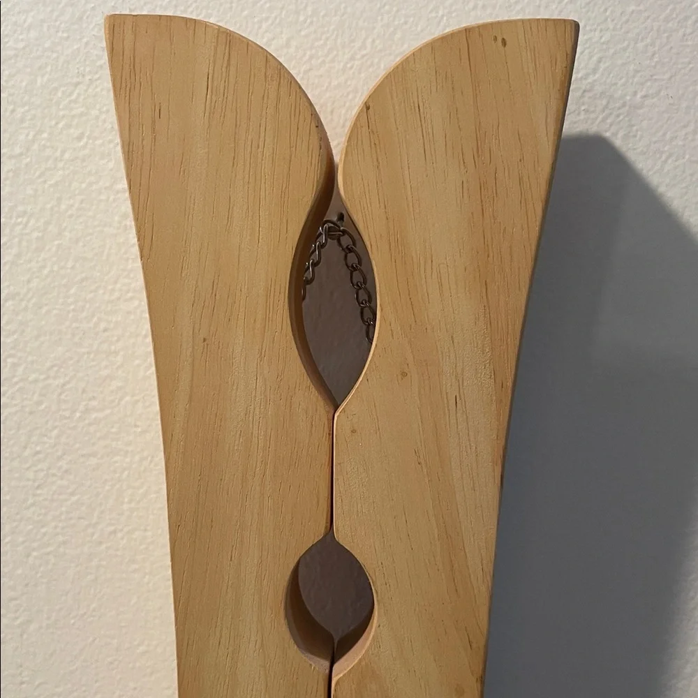 Natural Oversized Wood Clothespin Wall Decor